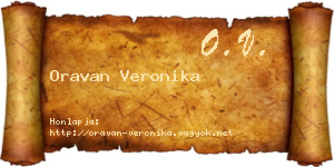 Oravan Veronika névjegykártya